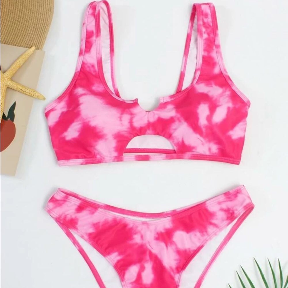 Pink tie dye bikini